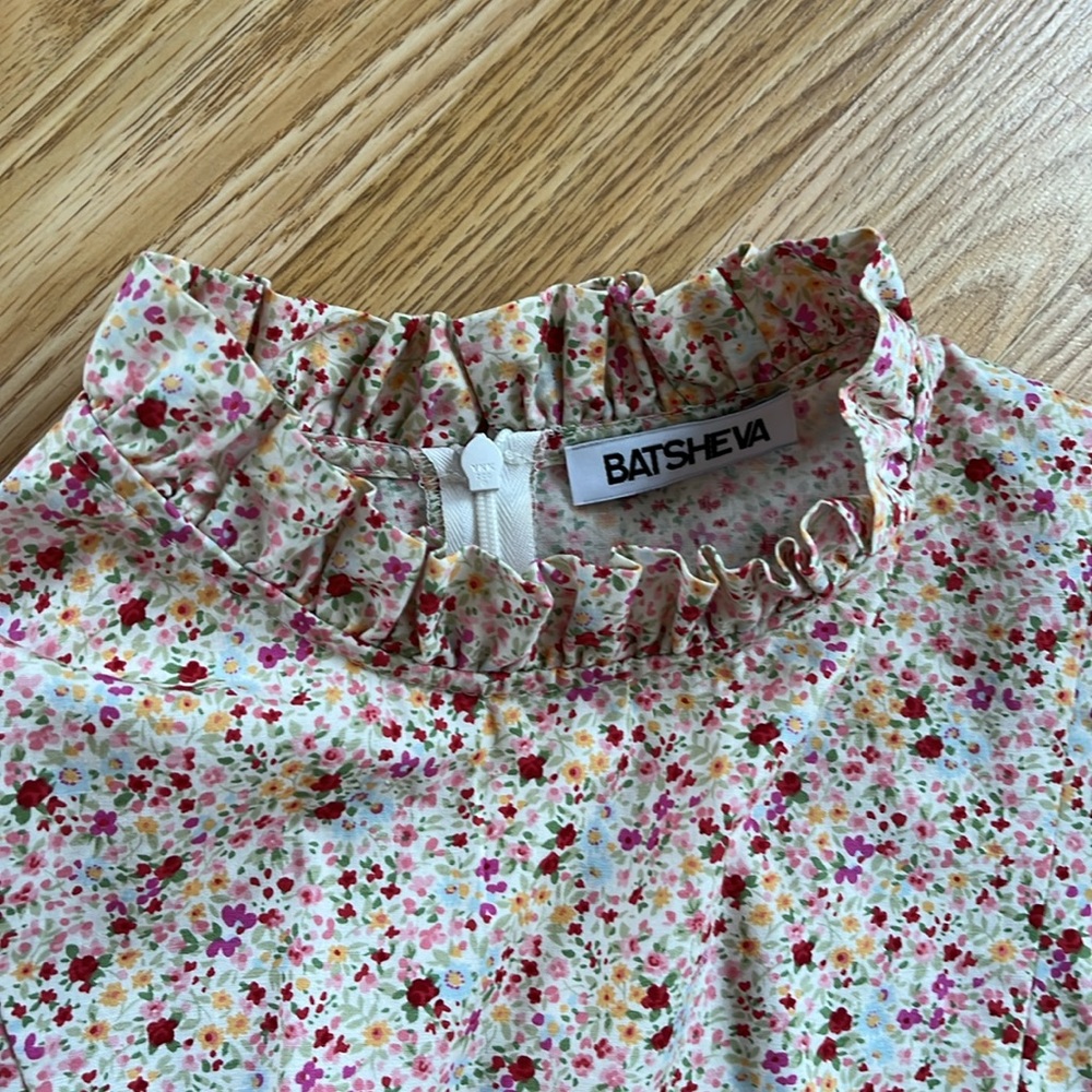 Batsheva Puff Sleeve Floral Prairie Dress - Picture 4 of 4